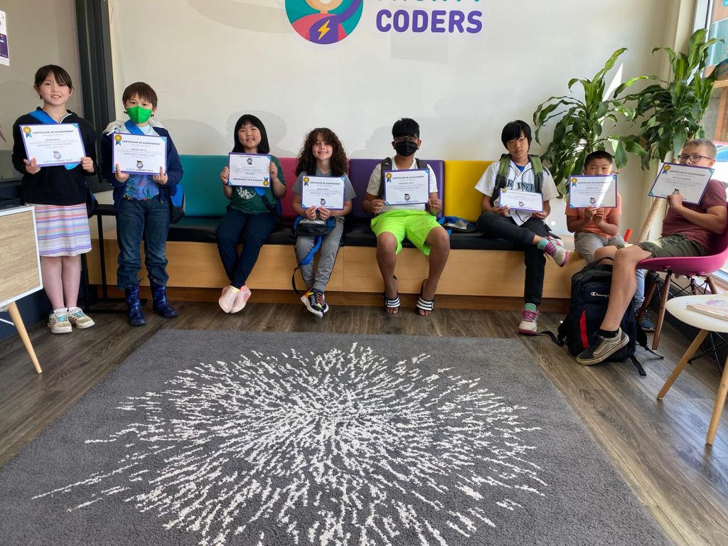 Wrapping up a week's camp with sling bags and certs